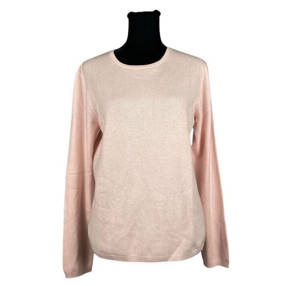 Charter Club 2-Ply Cashmere Crew Neck Baby Pink Sweater - Women’s M - Picture 1 of 6